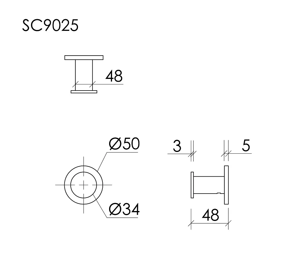 Крючок Sancos Base SC9025BB брашированная бронза Sancos — официальный сайт