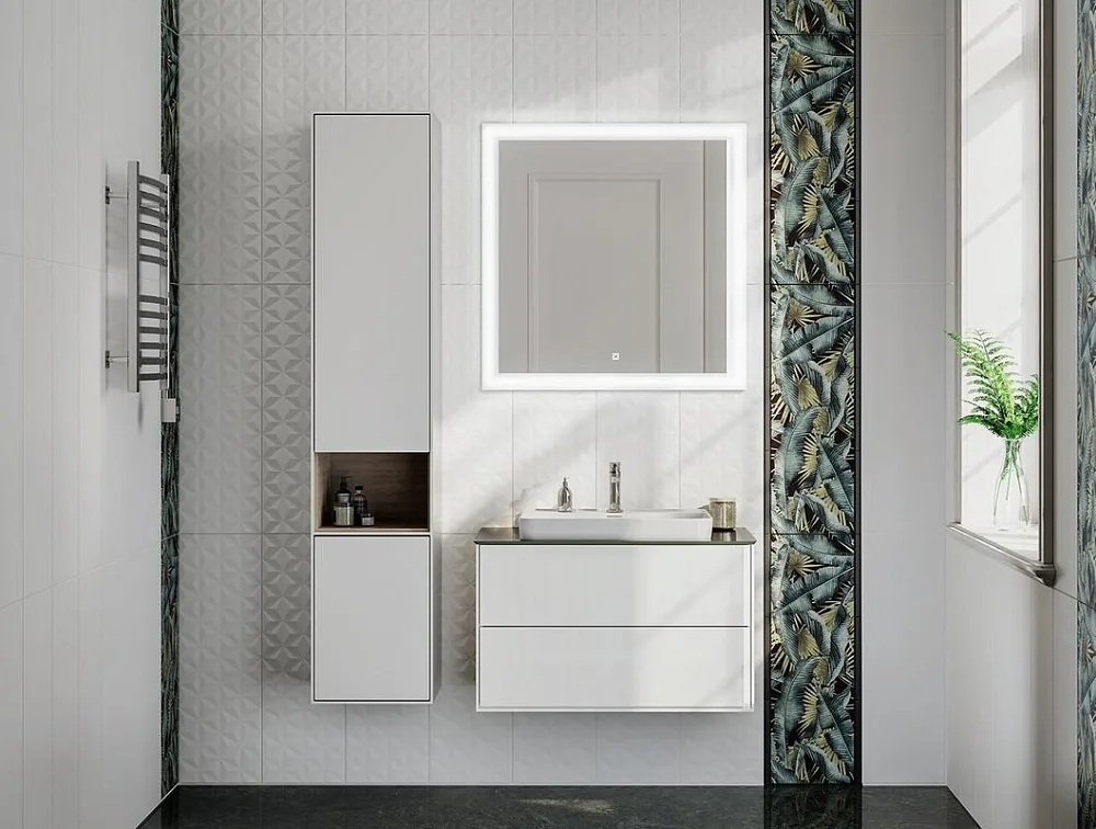Шкаф-пенал для ванной KERAMA MARAZZI Plaza Modern 170 белый глянцевый Sancos — официальный сайт