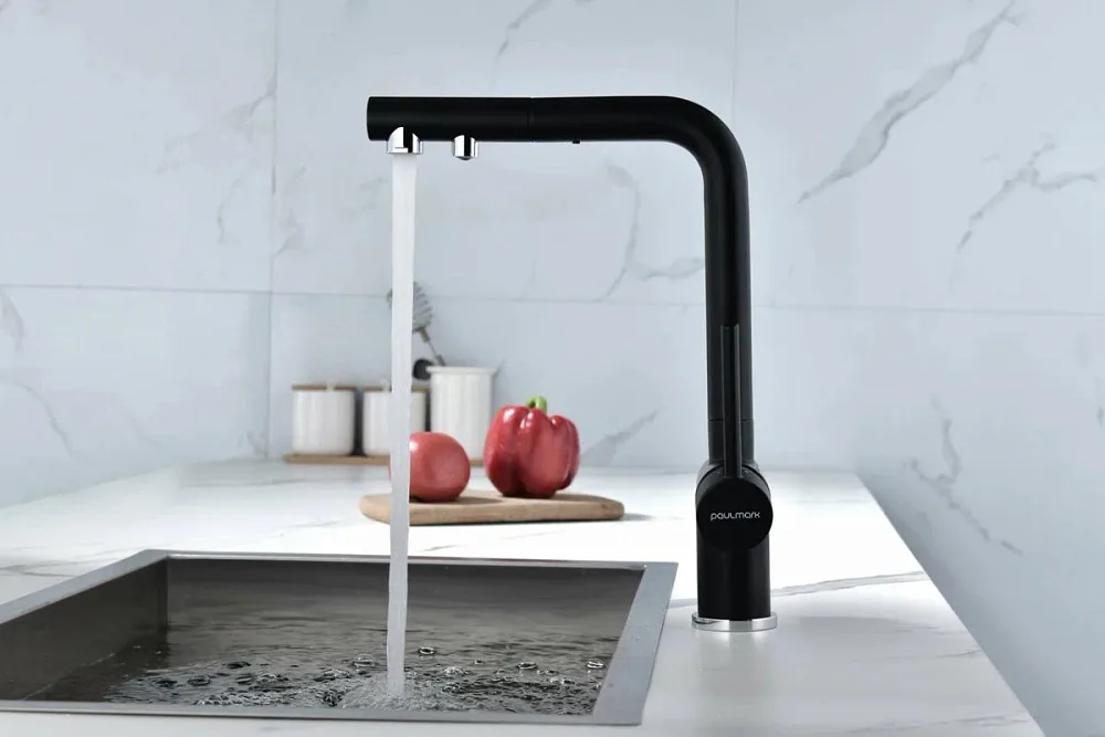 Смеситель для кухни Paulmark Serpentine Se213222-AN, антрацит Sancos — официальный сайт