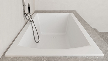 Ванна из искусственного камня Salini Cascata Kit S-Sense 180x80 см, встраиваемая, матовая белая, на 