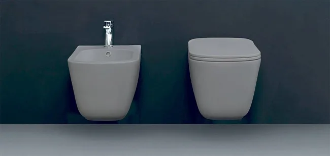 Чаша для унитаза подвесного Kerasan Tribeca 511459 grigio matt Sancos — Оригинал