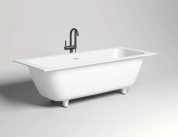 Ванна из искусственного камня Salini Orlanda Axis Kit S-Stone 180x80 см, встраиваемая, матовая белая