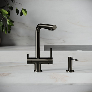 Смеситель для кухни Sancos Foster SC4014GG под фильтр, вороненая сталь