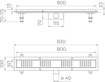 Душевой трап (лоток) RGW SDR-34 хром, 80 см