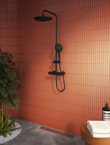 Душевая стойка VitrA AquaHeat A4720536EXP, матовая черная