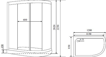 Душевая кабина Timo Standart T-5502L