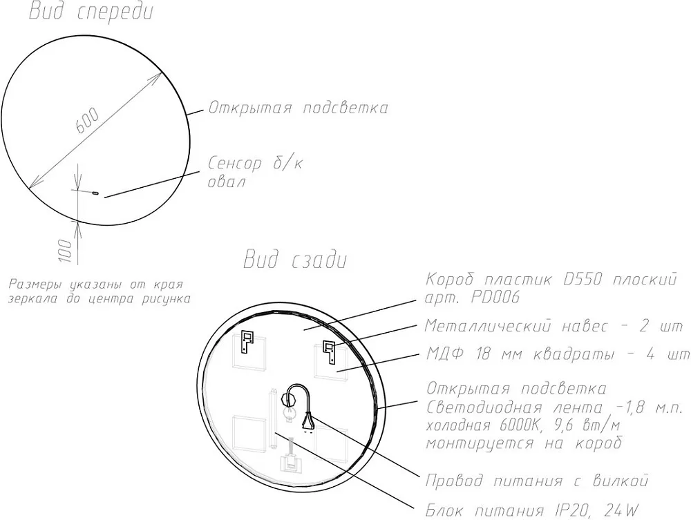 Зеркало круглое Sancos Sfera SF600 60 см Sancos — официальный сайт