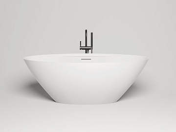 Ванна из искусственного камня Salini Diva S-Sense 180x85 см, отдельностоящая, белая, овальная, со сл