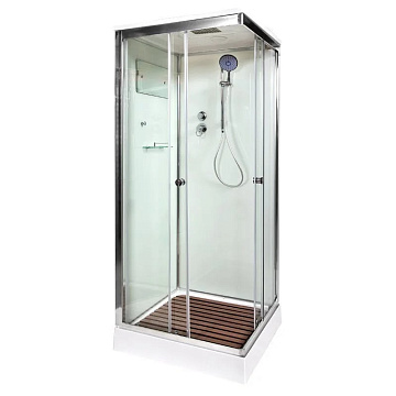 Душевая кабина DTO K401S 100х100, профиль хром, стекло прозрачное