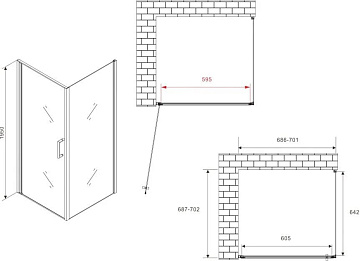 Душевой уголок Abber Sonnenstrand AG04070M-S70M 70x70, профиль хром, стекло матовое