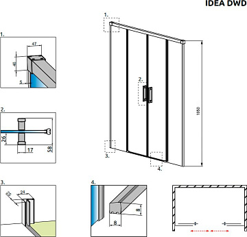 Душевая дверь в нишу Radaway Idea DWD 180