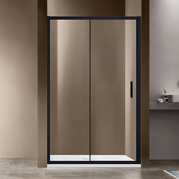Душевая дверь в нишу Vincea Garda VDS-1G150CLB 150 см, профиль черный, стекло прозрачное