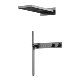 Душевой комплект Sancos Linn SC9023GG С ВНУТРЕННЕЙ ЧАСТЬЮ, вороненая сталь