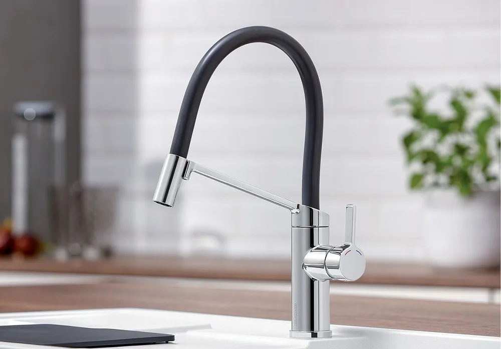 Смеситель для кухни Blanco Viu-S 524813 с гибким изливом, 4 цветных съемных шланга Sancos — официальный сайт