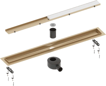 Душевой трап (лоток) Timo Drain Systems DS230208/17 800 двусторонняя панель plate под плитку, золото