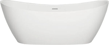 Ванна из искусственного камня Salini Noemi 185x80 см, отдельностоящая, белая, овальная, со сливом-пе