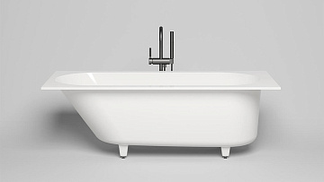 Ванна из искусственного камня Salini Ornella Kit 180x80 см, встраиваемая, матовая белая, со сливом-п