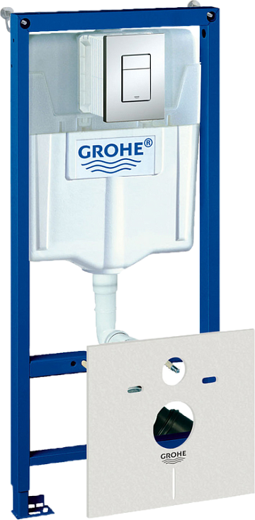 Система инсталляции для унитазов Grohe Rapid SL 38775001H, 4 в 1 с кнопкой смыва и шумоизоляцией