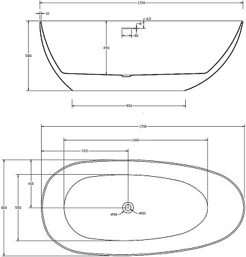 Акриловая ванна Abber 170x80 см, AB9211MB