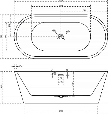 Акриловая ванна Abber 150x80 см, AB9203-1.5