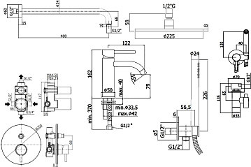 Комплект для ванной Paffoni Light KITZLIG015HG071 С ВНУТРЕННЕЙ ЧАСТЬЮ, медовое золото