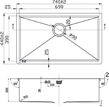 Мойка кухонная Zorg Light ZL R 740440 BRONZE