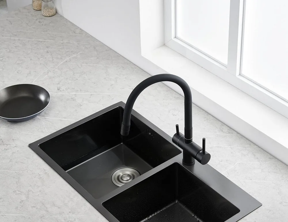 Смеситель для кухни Emar Steel ЕС - 3015 black Sancos — официальный сайт