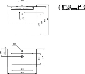 Мебельная раковина Ideal Standard Extra T436201