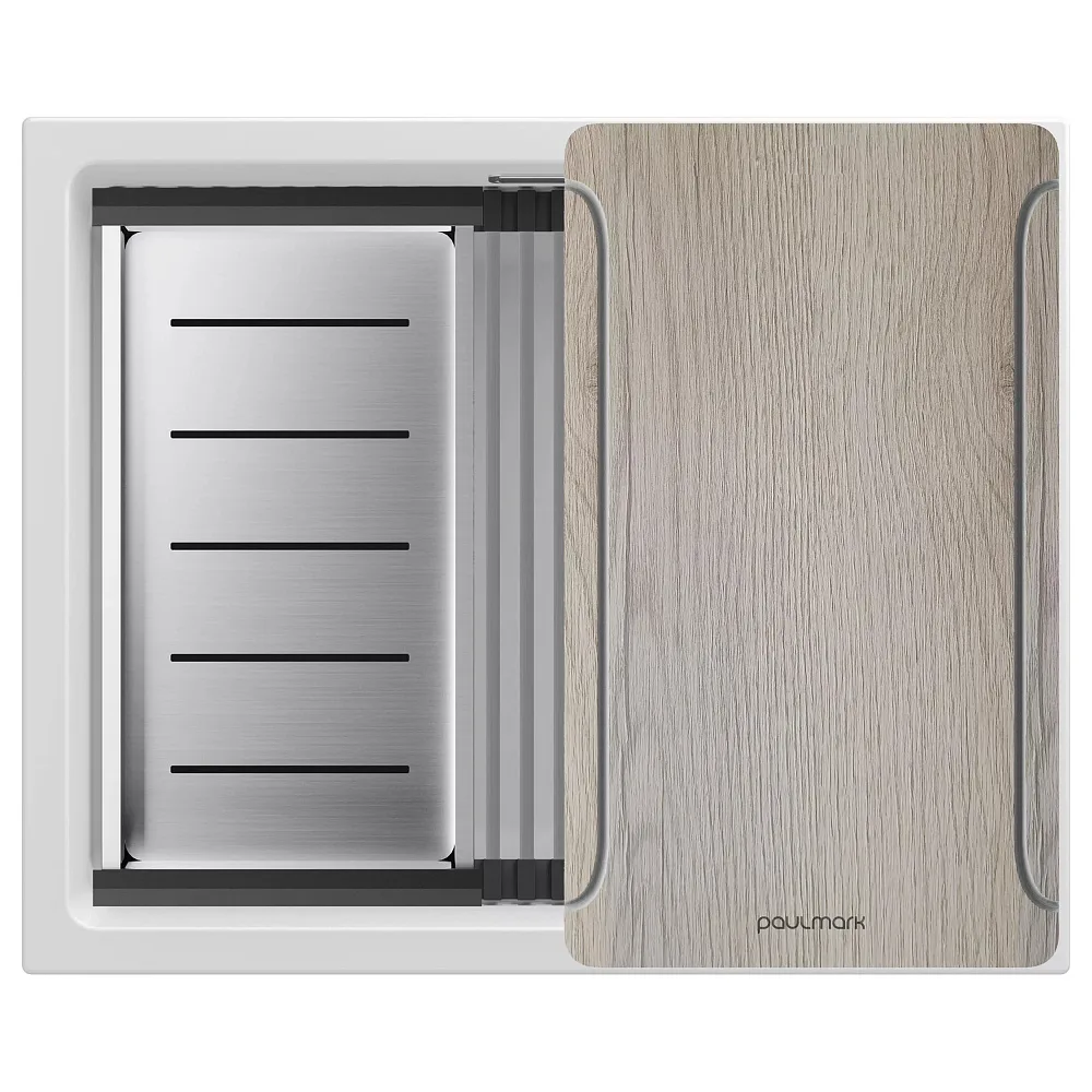 Мойка кухонная Paulmark Lumi-Multi Sink 55 Uni LU-MULTI 55-WH белый матовый  Sancos — официальный сайт