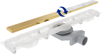 Душевой трап (лоток) Plumberia Selection PSM Modular 60 см, золото 24К