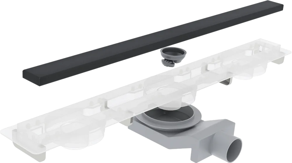 Душевой трап (лоток) Plumberia Selection PSM Modular 70 см, черный матовый Sancos — официальный сайт