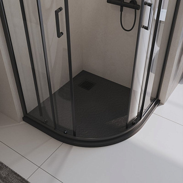 Поддон для душа BelBagno Uno TRAY-MR-UNO-R-90-550-35-NERO-NO 90х90, черный матовый, с сифоном