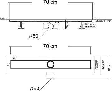 Душевой трап (лоток) Vincea Say Optima-S SAY.603.70.S.U 70 см