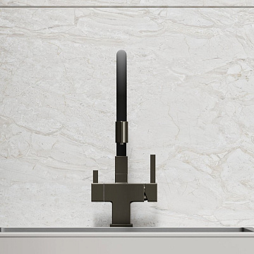 Смеситель для кухни Sancos Arno SC4005GG с гибким изливом, вороненая сталь