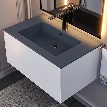 Мебельная раковина Uperwood Parma Quartz 291003006 75 см, матовая серая, бетон