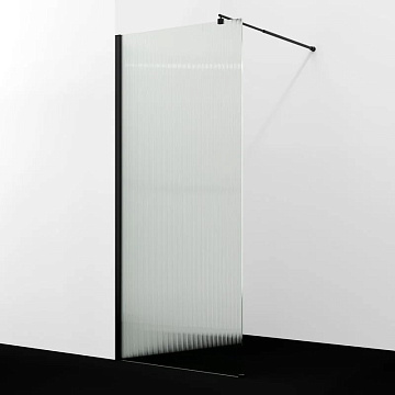 Душевая перегородка Wasserkraft Rur 30W 110 см, профиль матовый черный, стекло рифленое