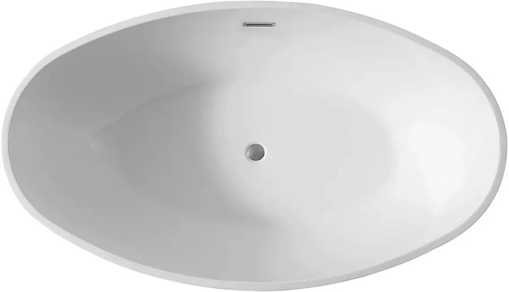 Акриловая ванна Abber AB9249 175x100 см, отдельностоящая, белая, овальная, с каркасом, со сливом-пер Sancos — официальный сайт