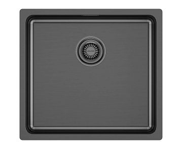Мойка кухонная Paulmark Vista PM304844-GM, вороненая сталь