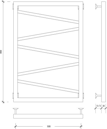 Полотенцесушитель водяной Secado Мирано 80x50, черный матовый