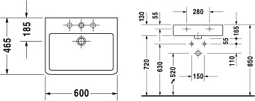 Мебельная раковина Duravit Vero 0454600000 60 см