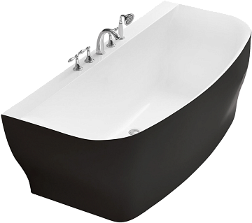 Акриловая ванна BelBagno 165x80 см, BB74-NERO-W0