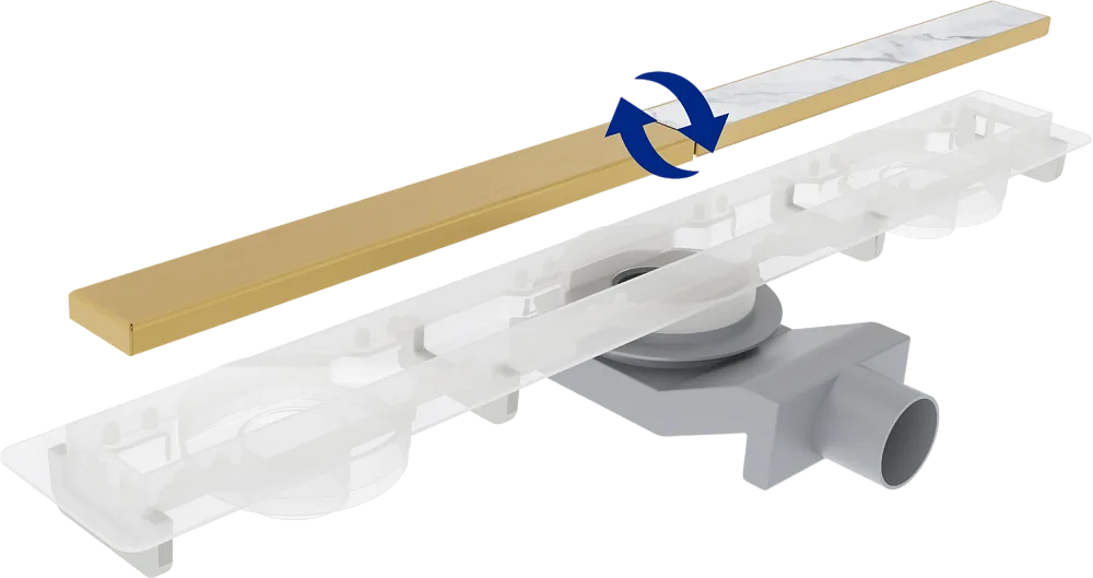 Душевой трап (лоток) Plumberia Selection PSM Modular 60 см, золото брашированное Sancos — официальный сайт