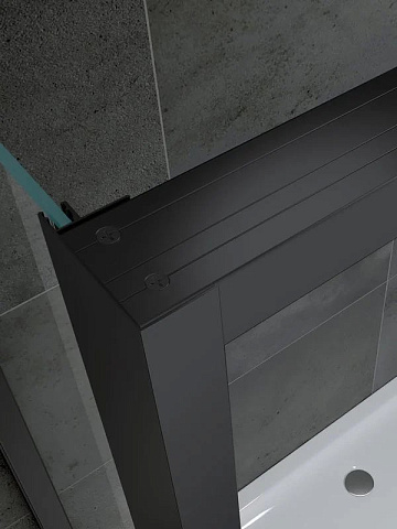 Душевой уголок Abber Komfort AG93120B-S102B 120х100 см, профиль черный, стекло прозрачное