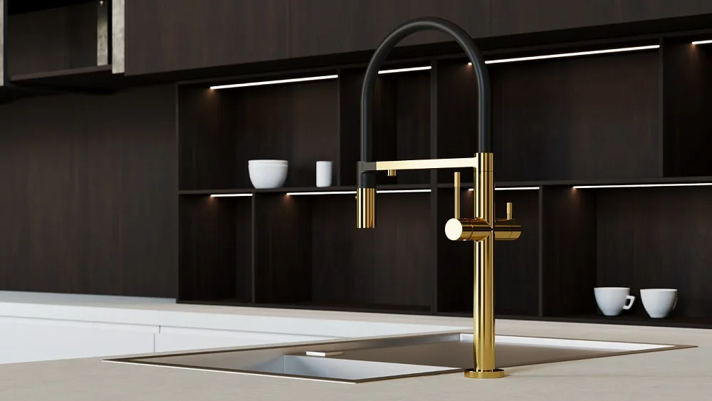 Смеситель для кухни Boheme Uno 115-G gold Sancos — официальный сайт