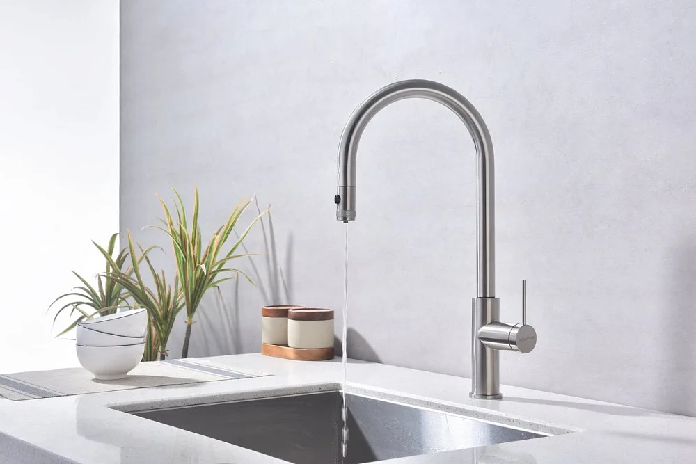 Смеситель для кухни Paulmark Galant Ga213077-BS брашированная сталь Sancos — официальный сайт