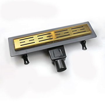 Душевой трап (лоток) RGW Drain Leo 30Gb, золото brush, 40 см