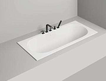 Ванна из искусственного камня Salini Ornella Axis S-Stone 180x80 см, встраиваемая, матовая белая, на