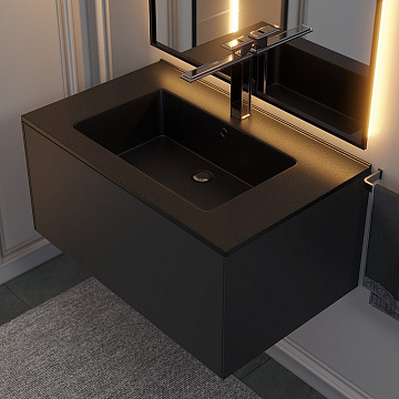 Мебельная раковина Uperwood Parma Quartz 291003007 75 см, матовая черная, космос