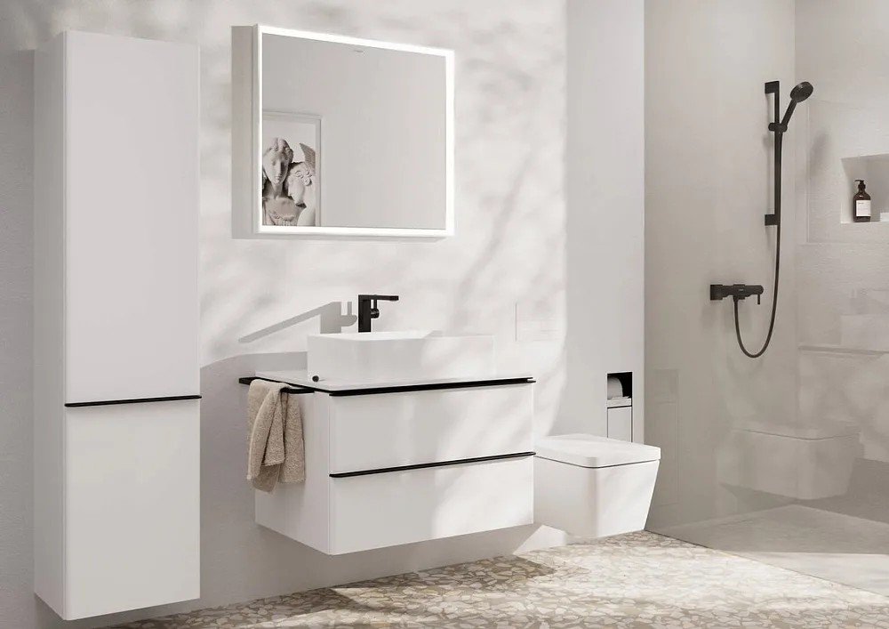 Смеситель для раковины Hansgrohe Tecturis E 240 Fine 73070670 матовый черный Sancos — официальный сайт