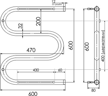 Полотенцесушитель водяной Indigo M MW60-60P